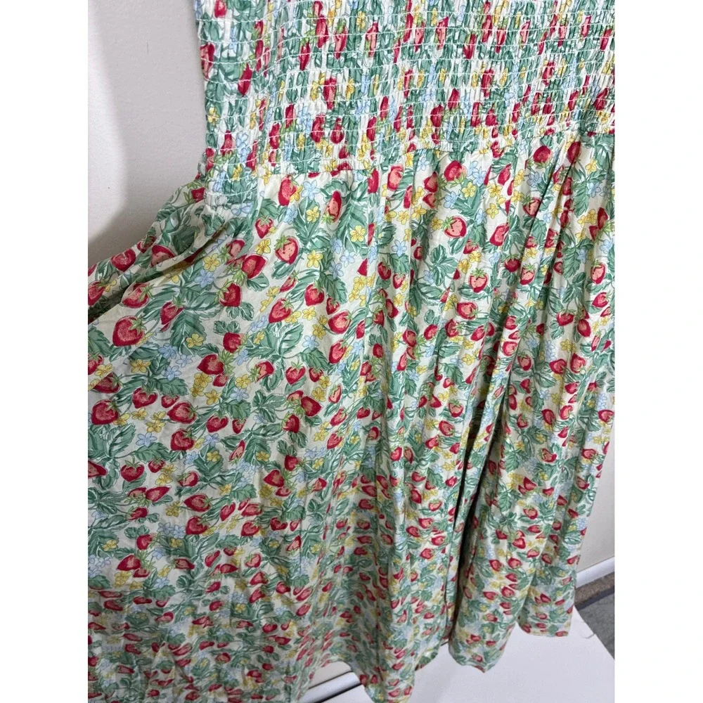 Ivy City Co Strawberry Smocked Ruffle Maxi Dress Size 3X Garden Party Cottage - Picture 5 of 11